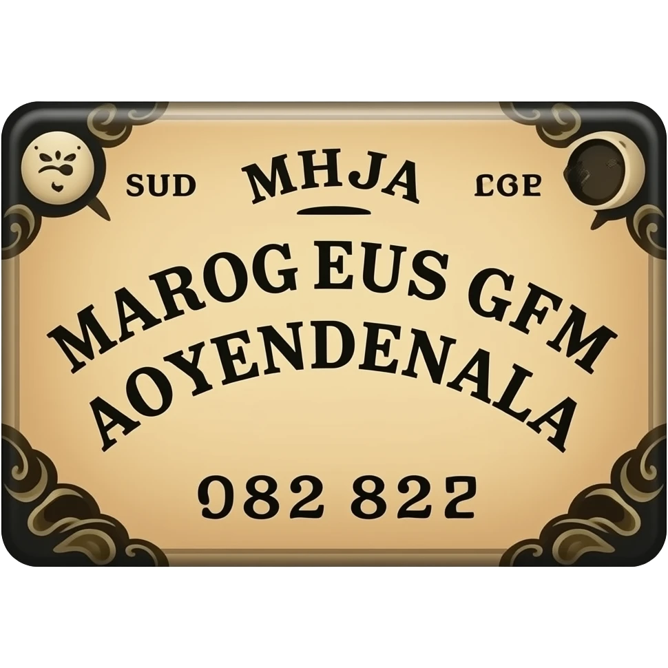 Ouija yes no abcdefghijklmnopqrstuvwxyz 1234567890 emoji