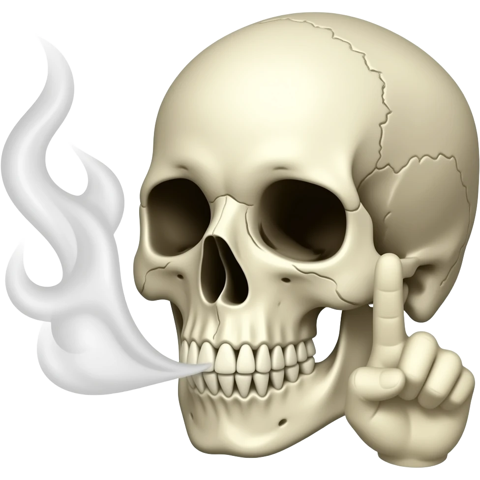 Skull smoking pointing emoji