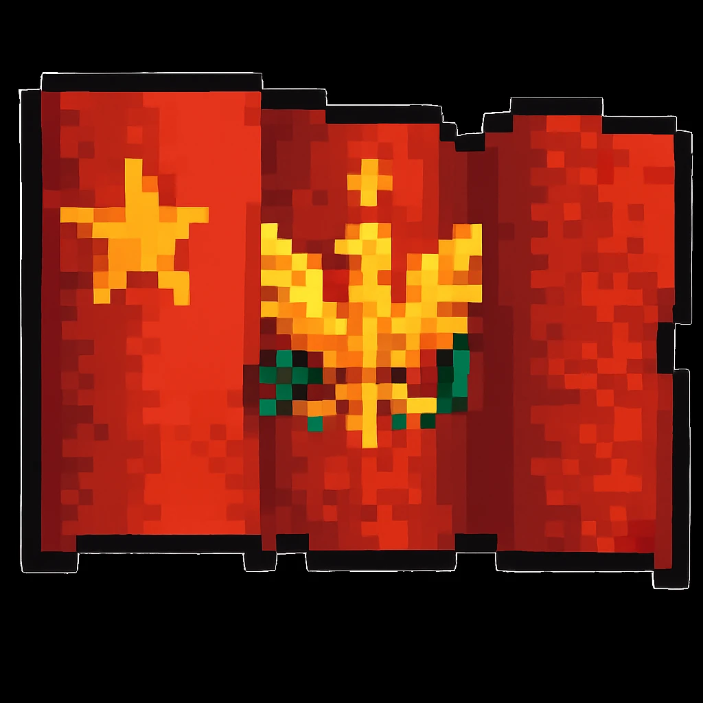 Soviet Union flag in pixel art style with a border emoji
