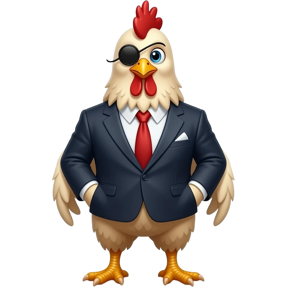 chick devil monocle suit emoji