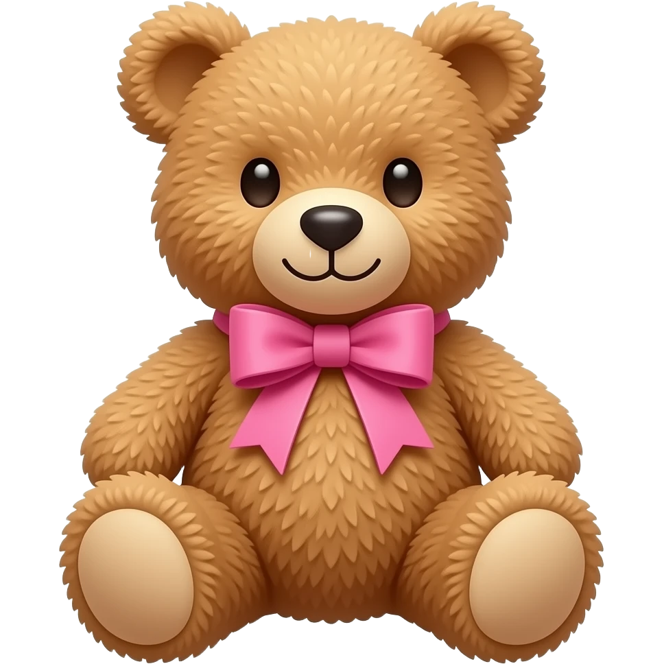 Osito de peluche con lazo rosa emoji