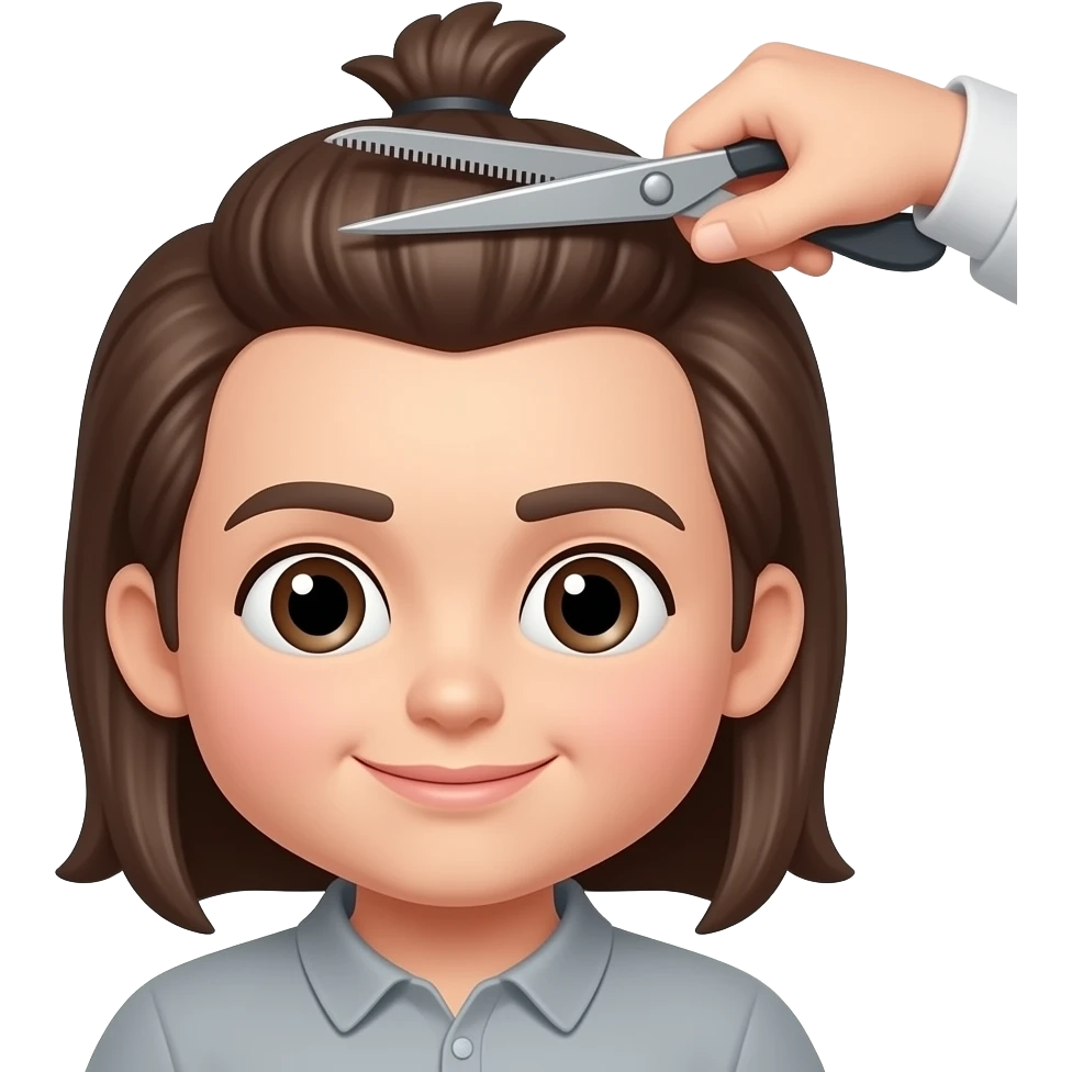 hairdresser cutting hair emoji