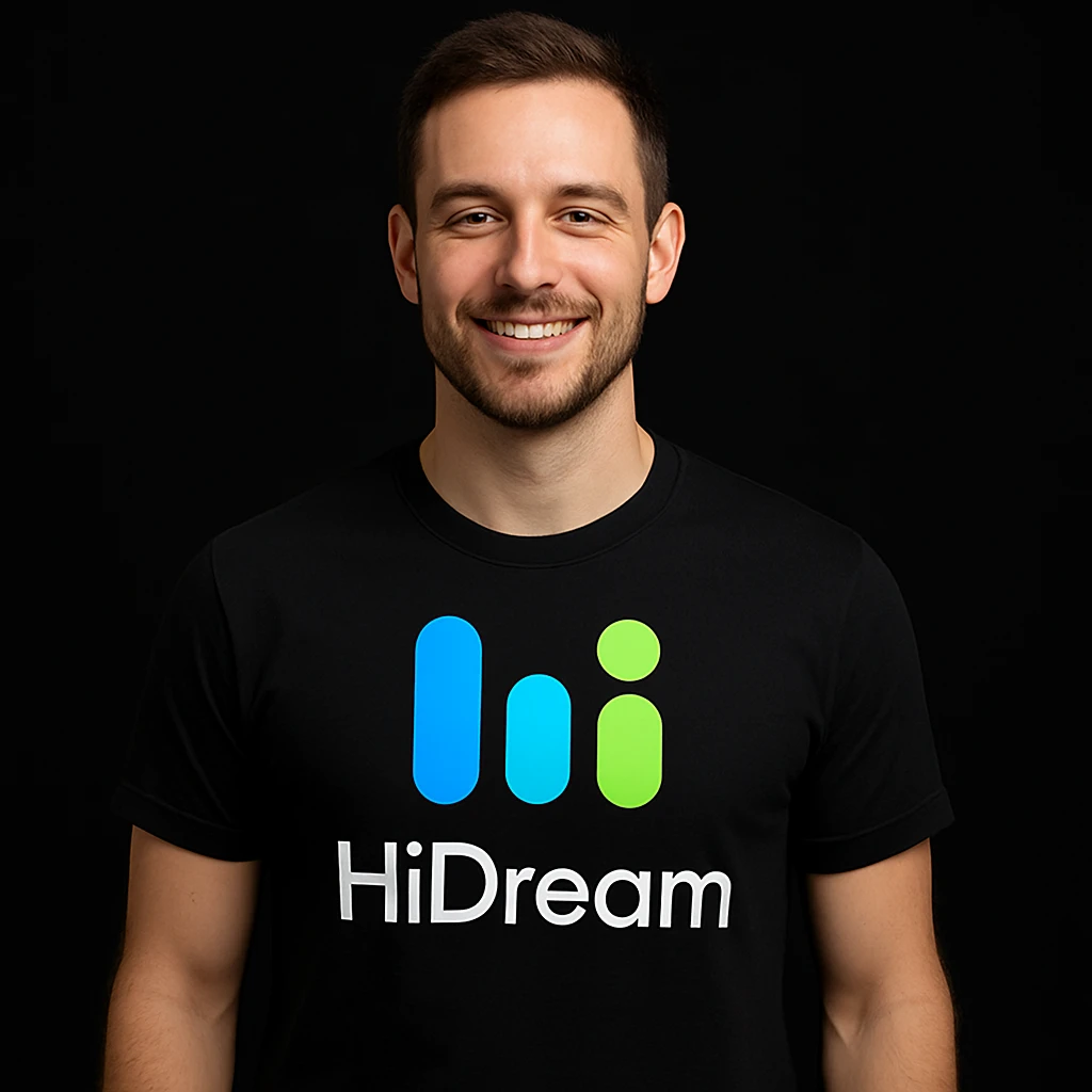 man wearing tshirt with this logo, black background  emoji