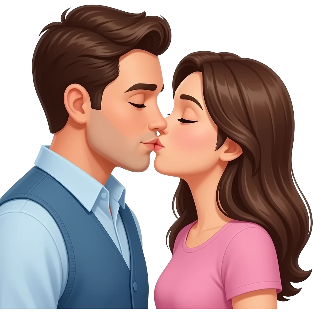 Husband kissing wife lovingly emoji