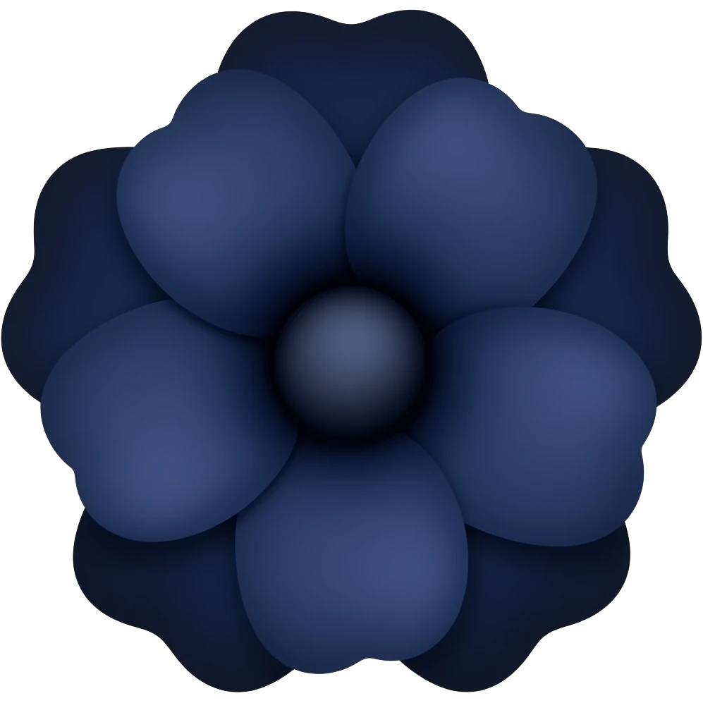 Uma flor azul marinho bem escuro que transmita melancólica emoji