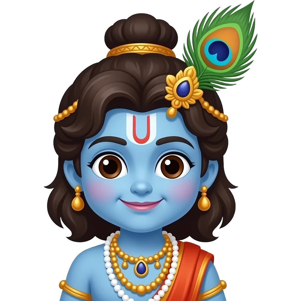 Cute krishna emoji... There have to be peacock feather on his head emoji