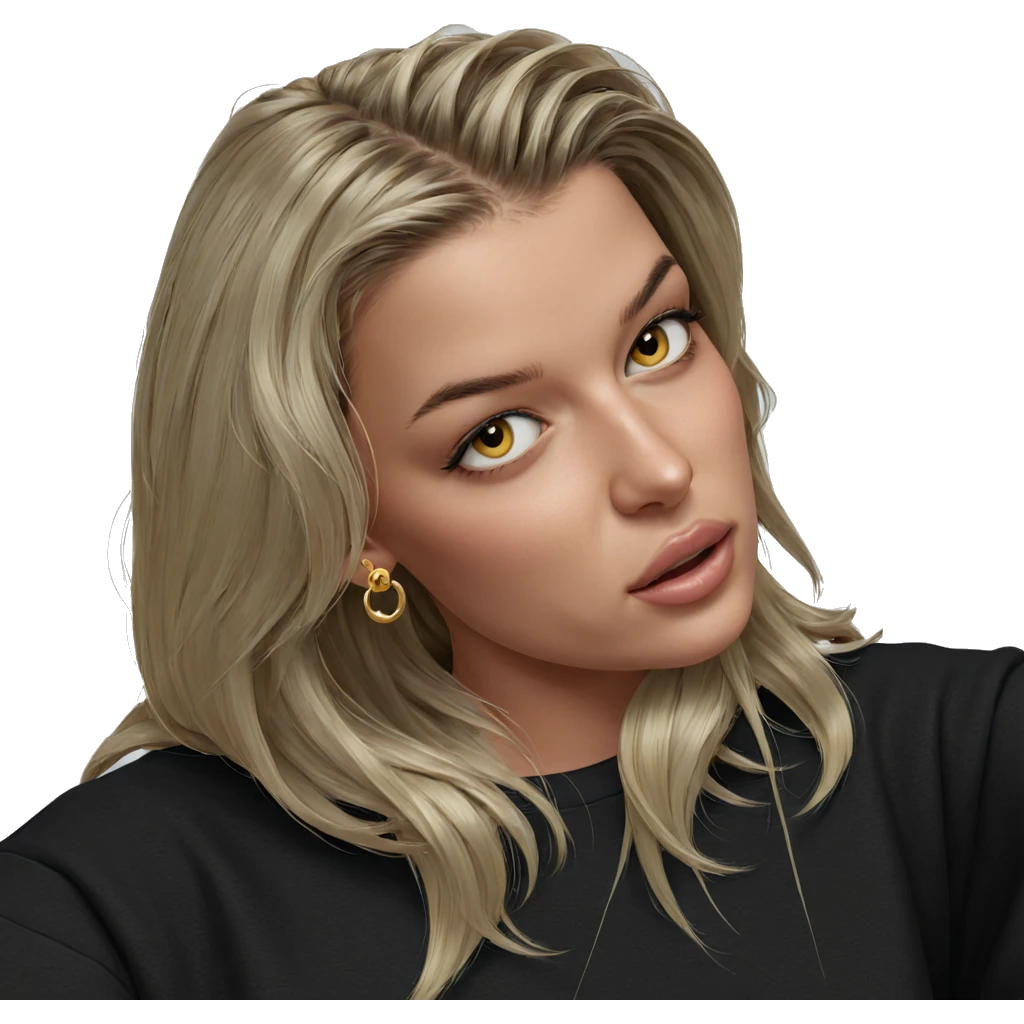 blonde girl with earrings emoji