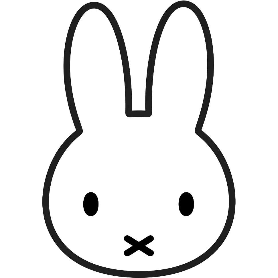Miffy face without black outline emoji