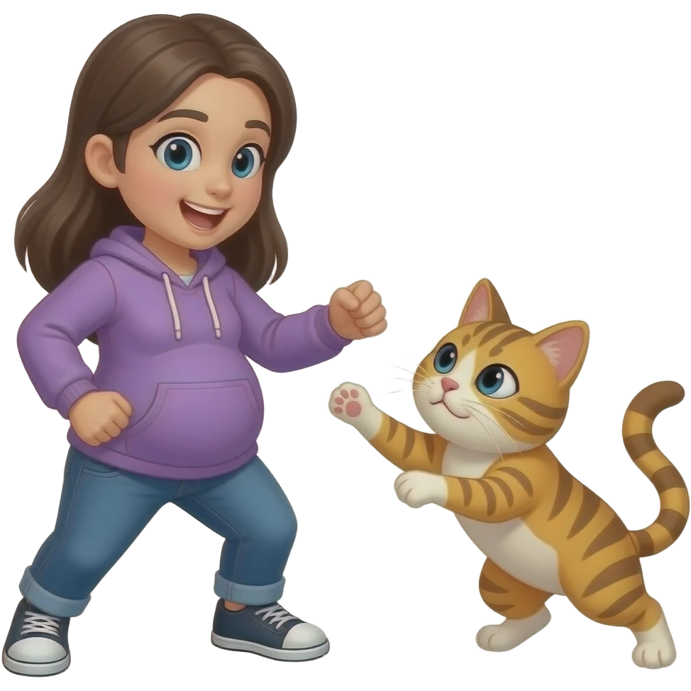 Um Among Us pregnant e faz o outro gato brigando emoji