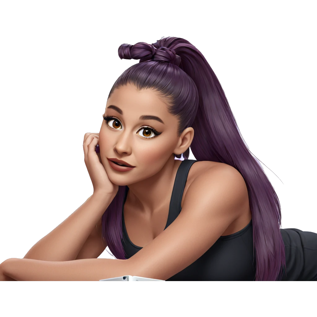 realistic girl with ponytail emoji