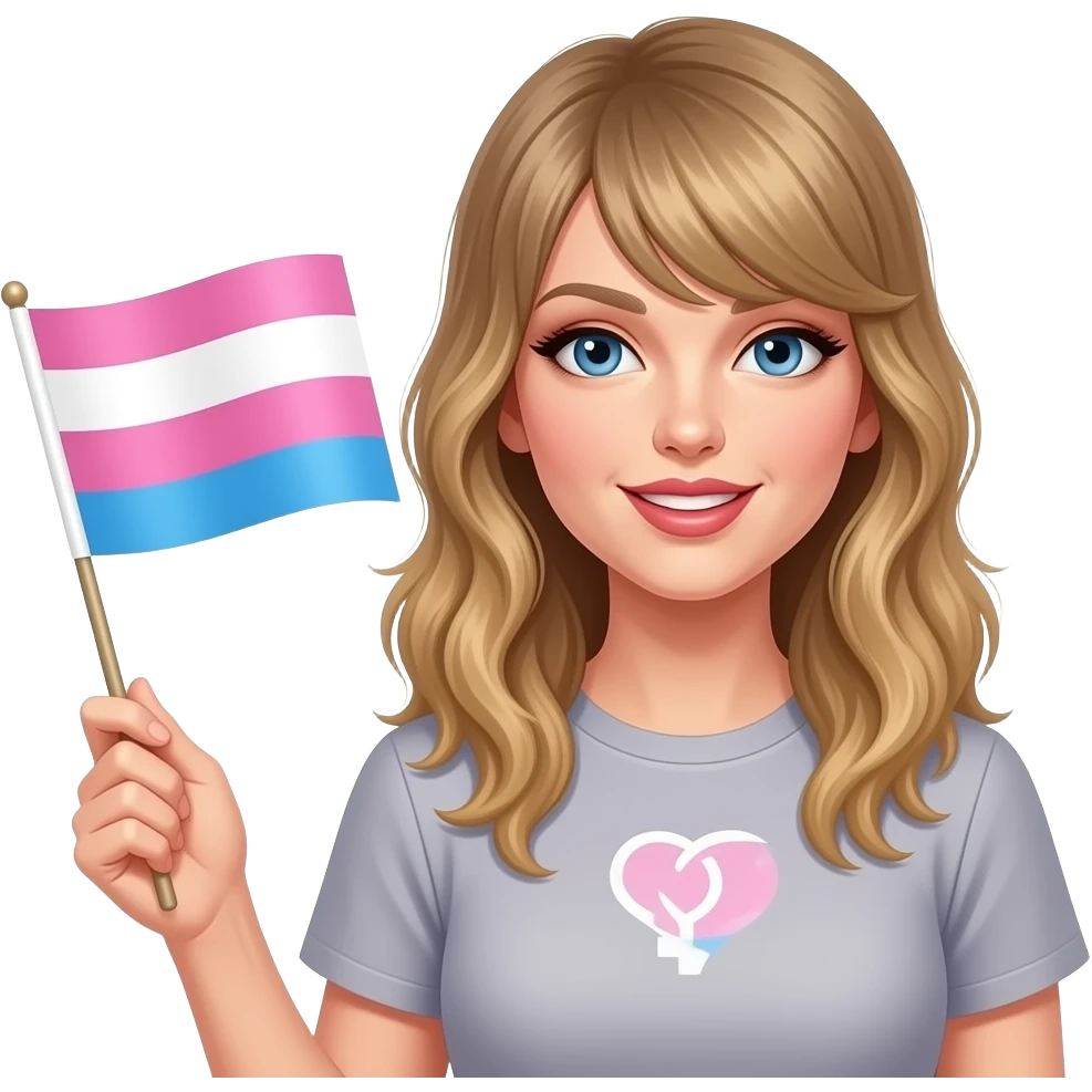taylor swift holding lesbian pride flag emoji
