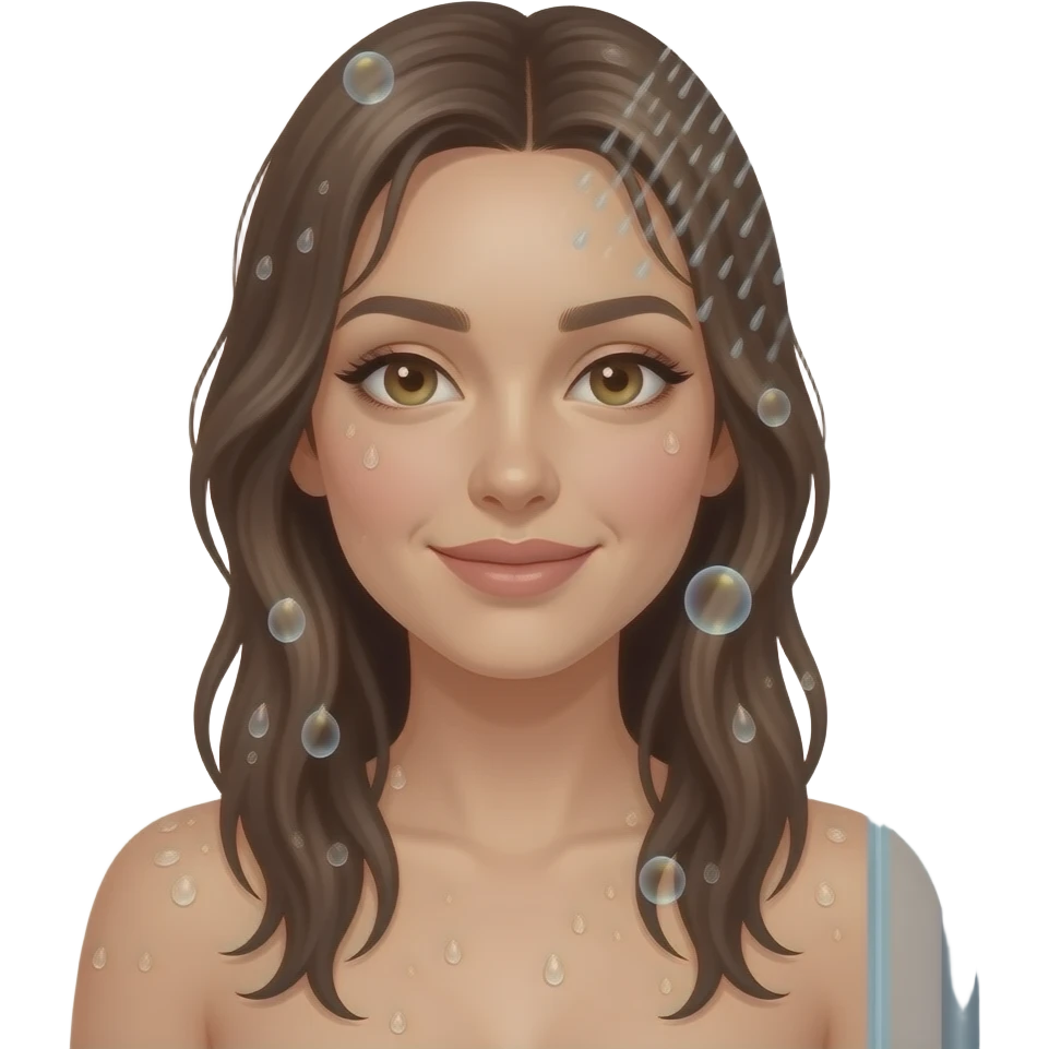 Chica duchandose emoji