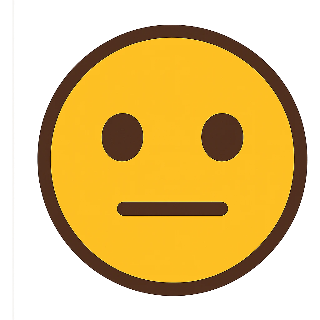 yellow normal emoji with neutral expression emoji