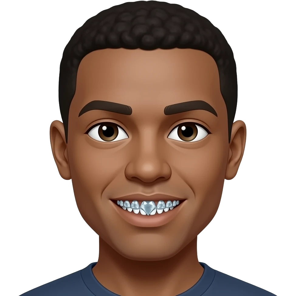 Usa esta referencia y ponle unos grillz de diamantes brillantes emoji