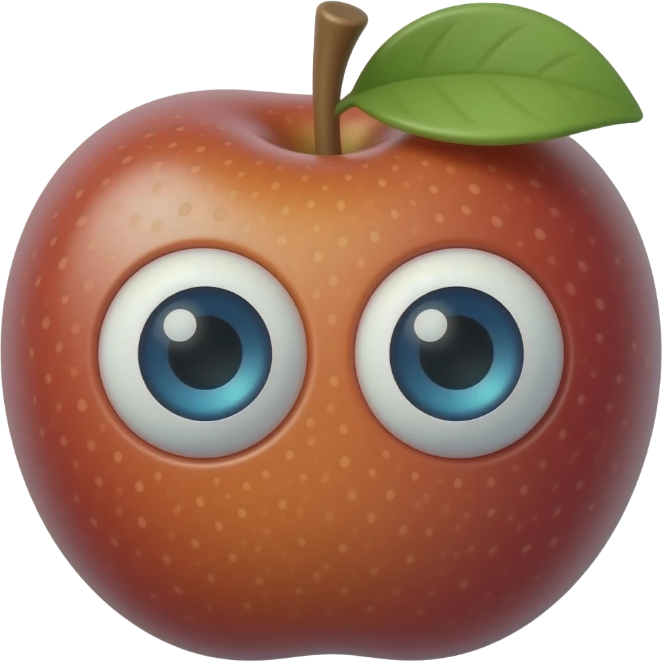glossy emoji fruits with eyes emoji