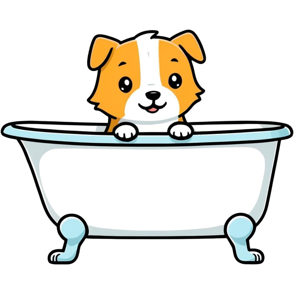 Hund in der Badewanne emoji