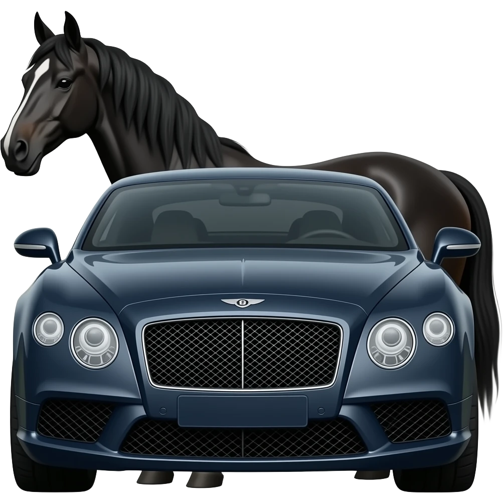 Black horse with bently car emoji