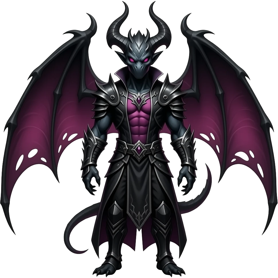 Fantasy dark edgy gothic vernid-Trico-Fionbri-creature emoji