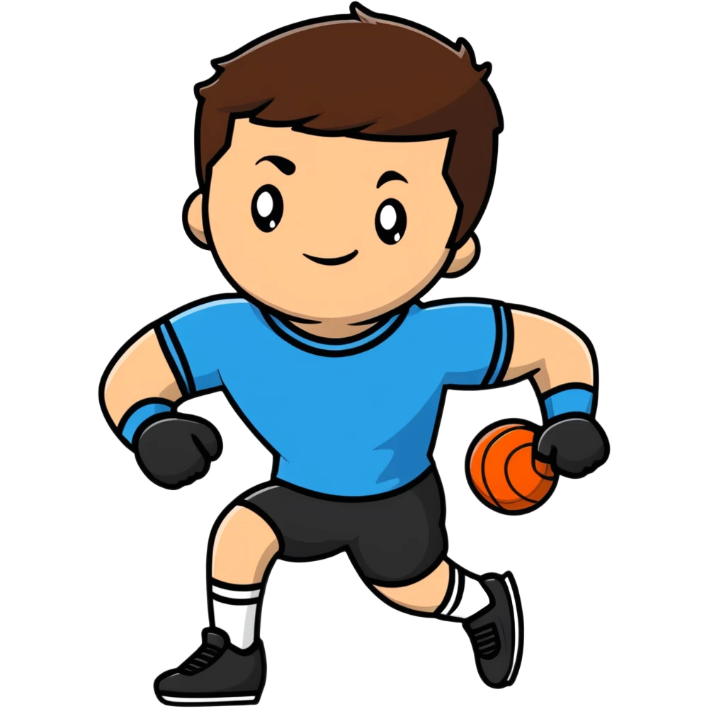 athlete with brown hair emoji