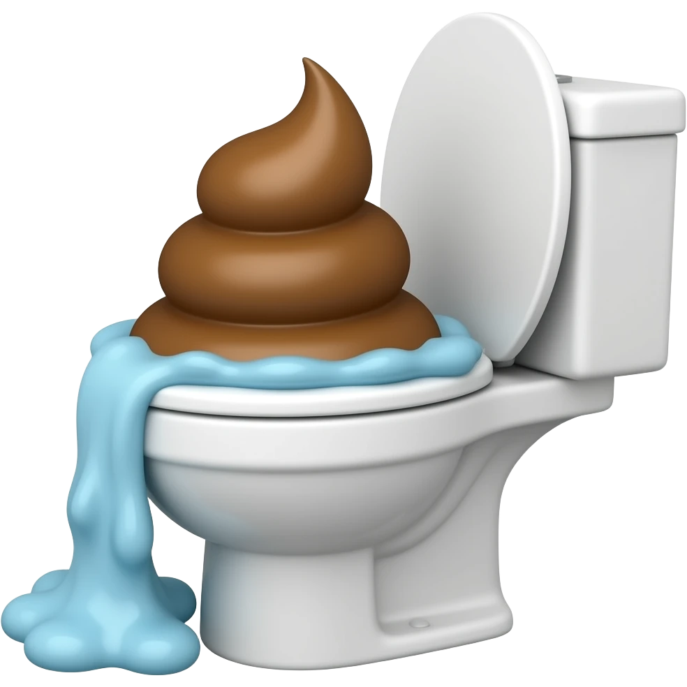 Flushing poop, in the toilet emoji