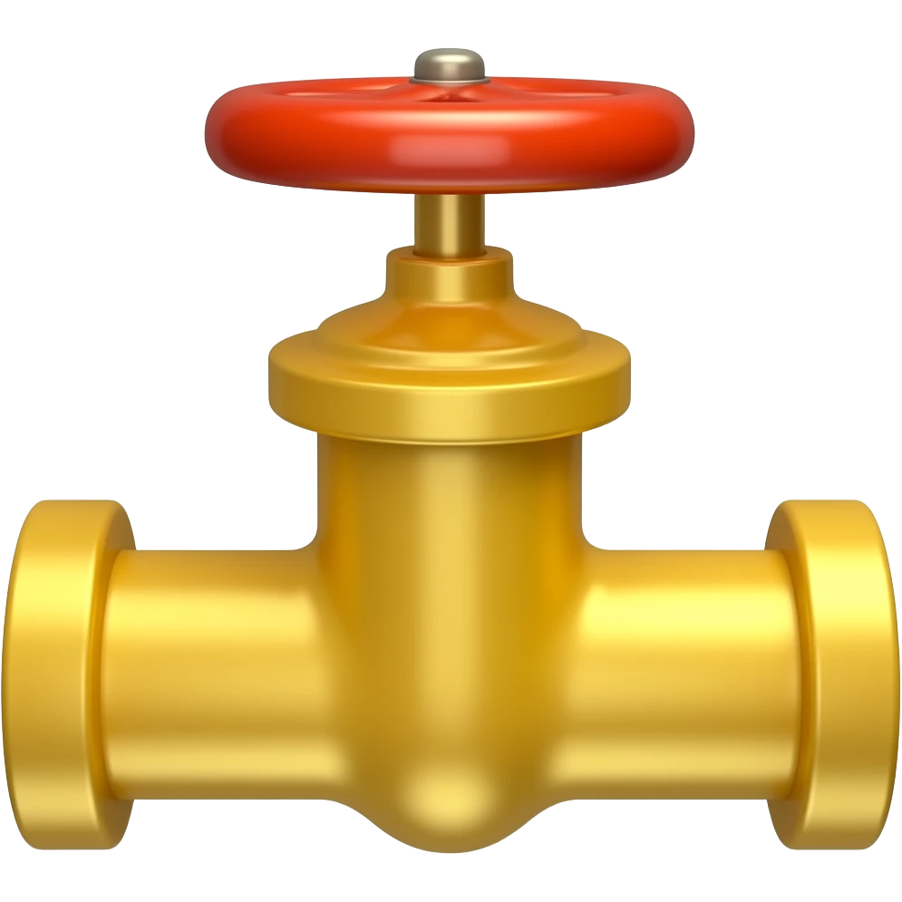 thin straight yellow pipe with red valve on top emoji
