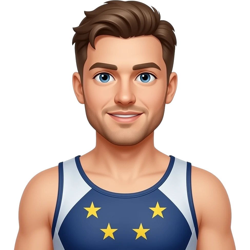 Fit man wearing a tight European bathing suit emoji