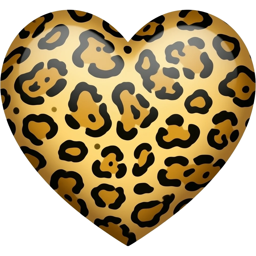 Leopar desenli kalp emoji