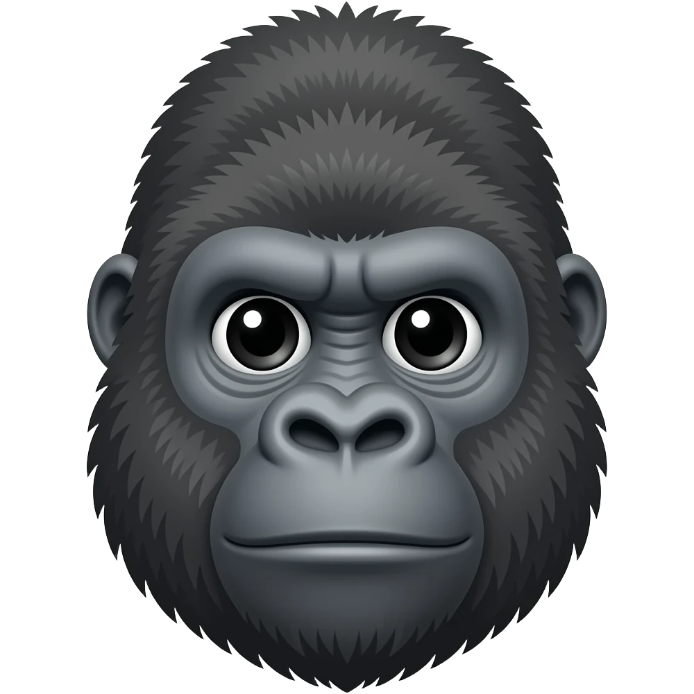 25 year old male gorilla head emoji