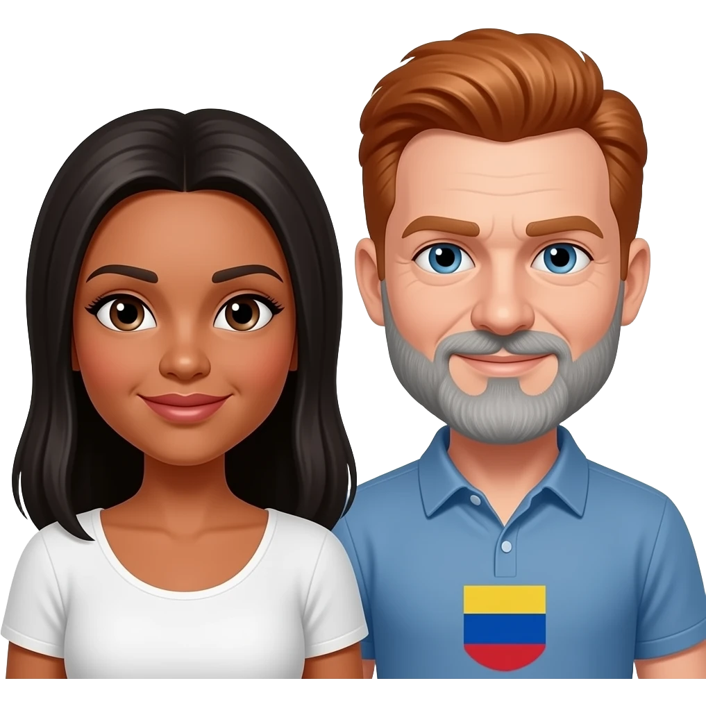 olombian woman and red hair man with grey beard emoji
