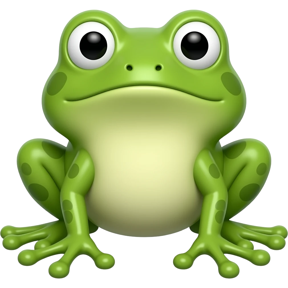 Make a frog have a wheel body and only have legs emoji