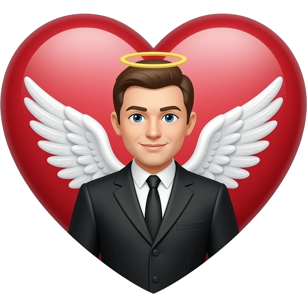 Un cœur avec instance d'Angel coroner emoji