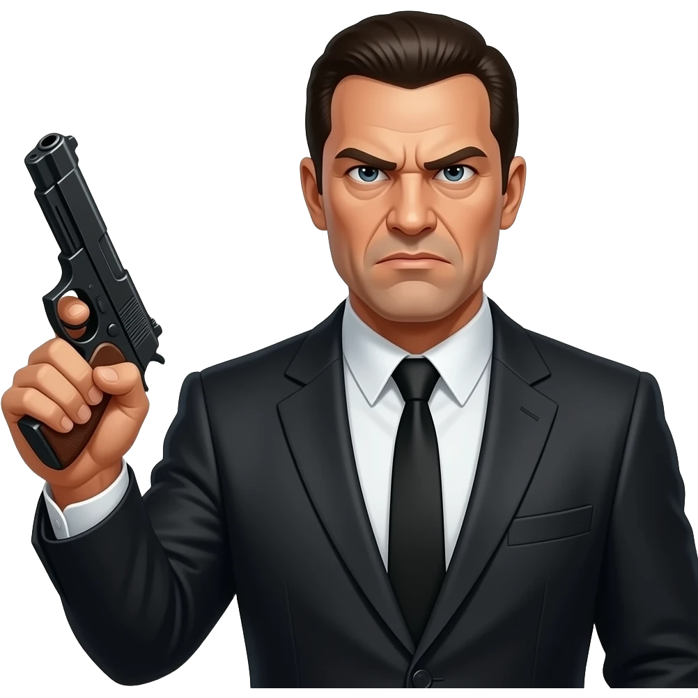mafia with a gun and more angry emoji