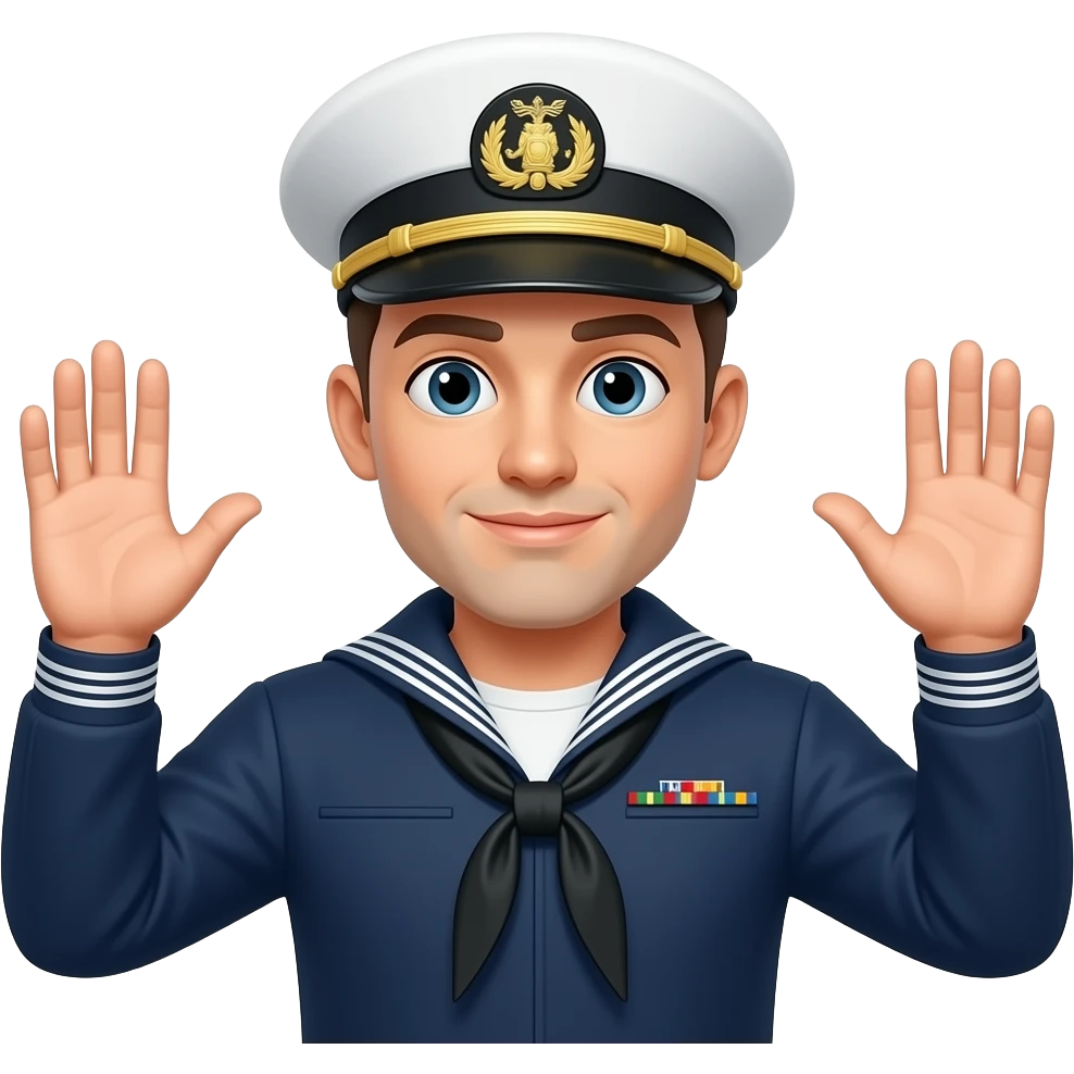 Marine with his hands up saying make it make sense emoji