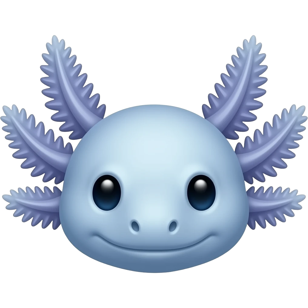 Blue Axololotal head emoji