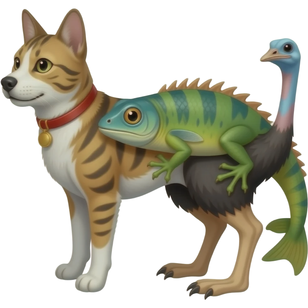 cat dog fish lizard emu kangaroo hybrid emoji