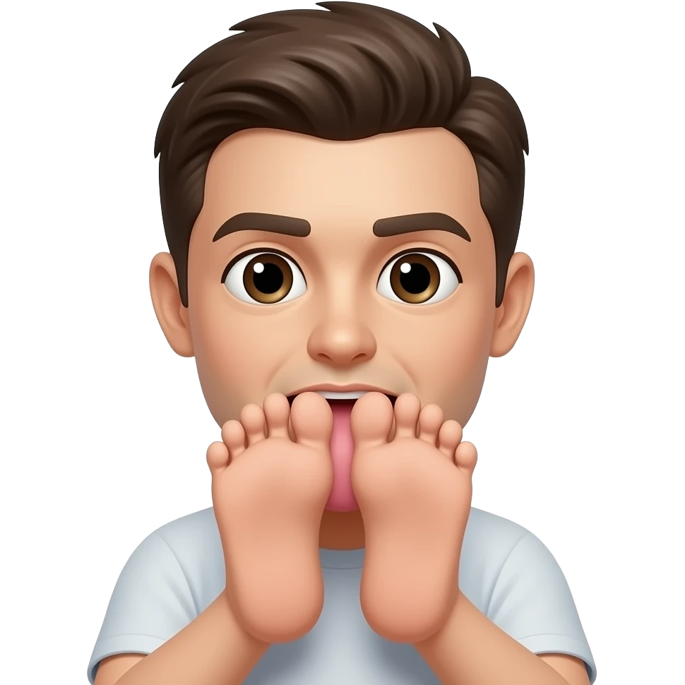 Face sucking feet emoji