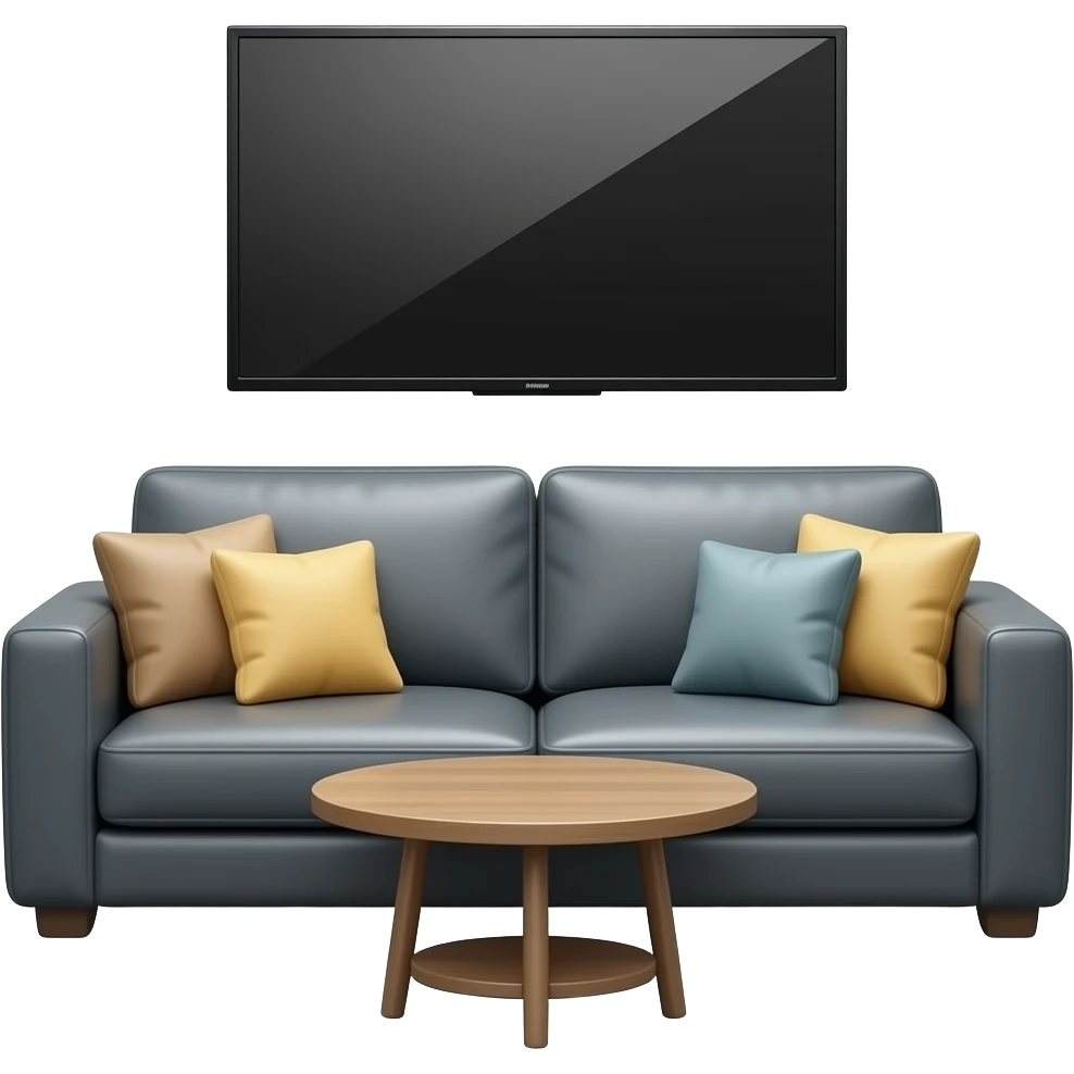 كنبة مع طاولة و تلفاز emoji