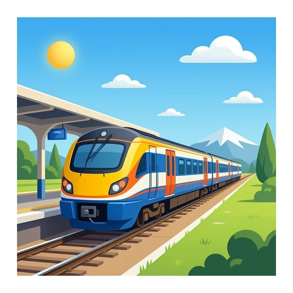 Emoji style train station emoji