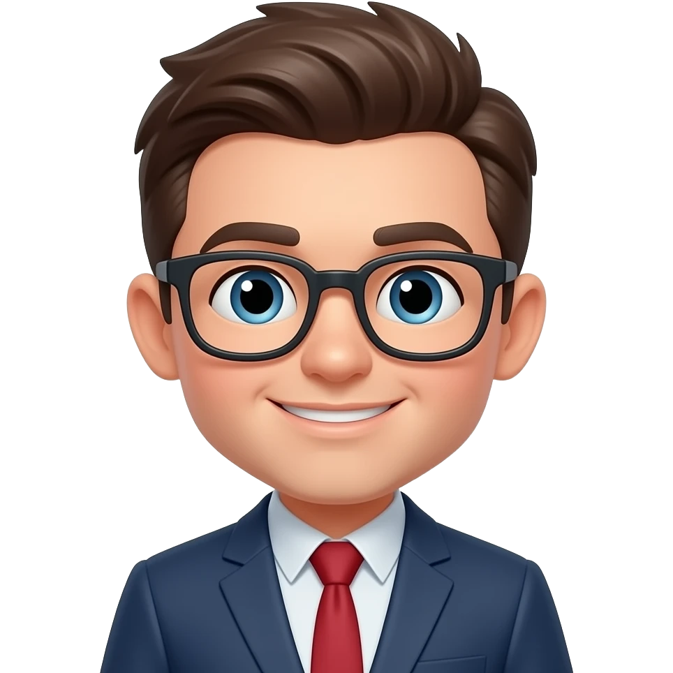 MAKE A CARTOON CHARACTER WITH GLASSSIS emoji