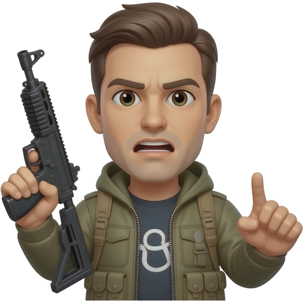 Killing stuff like guns and stuff emoji