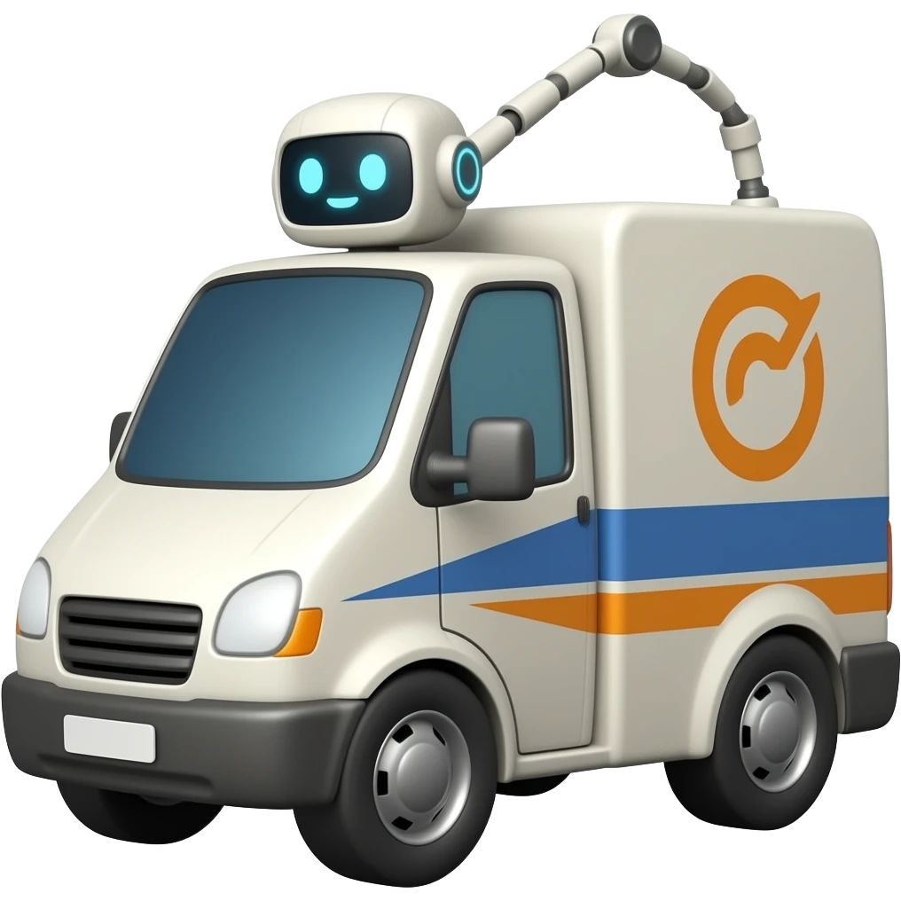 delivery car robot emoji