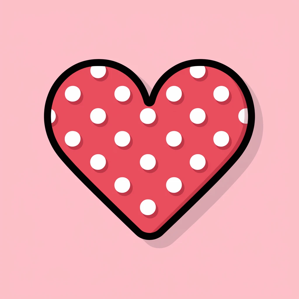 heart with a polka dot pattern emoji