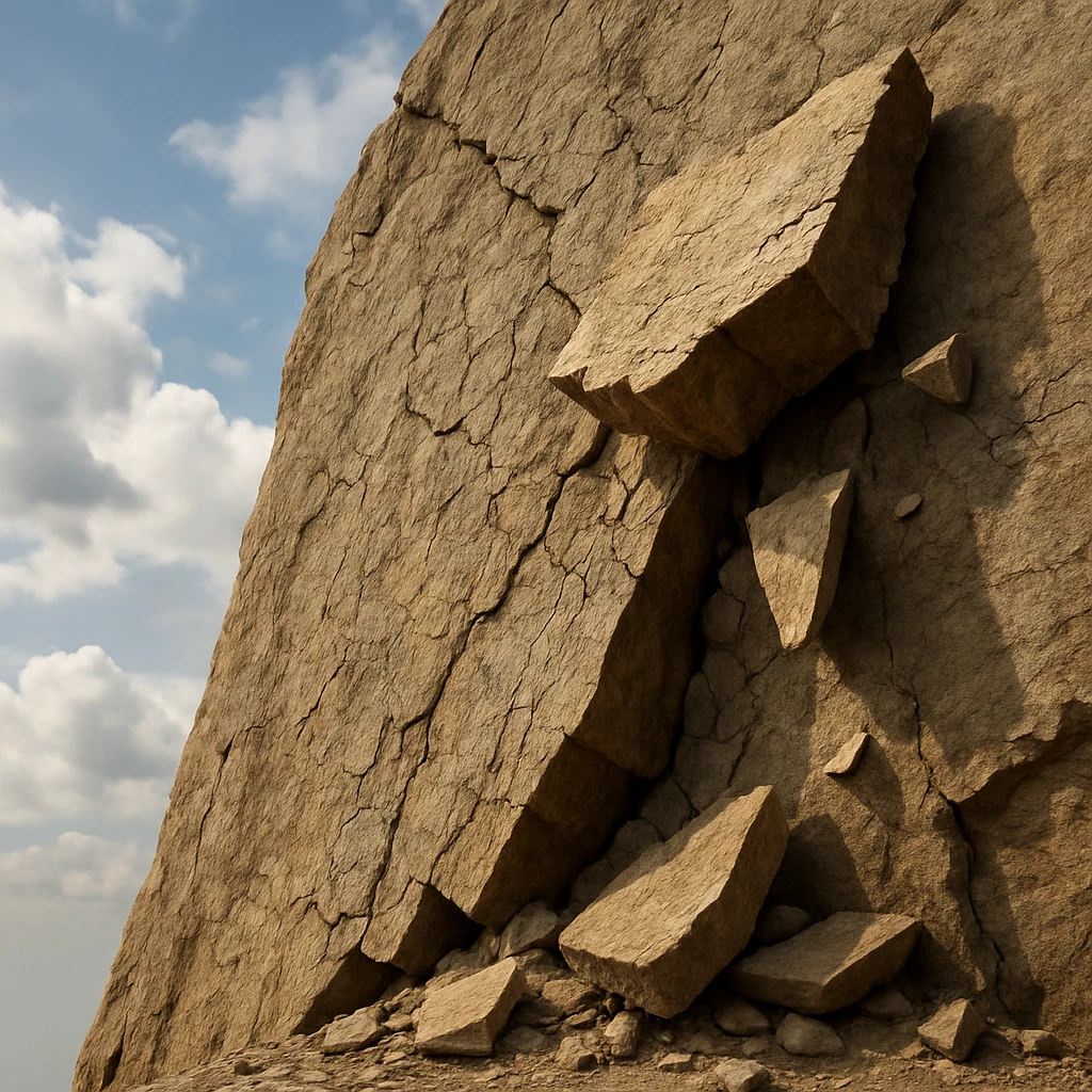 flaking off the rock face emoji