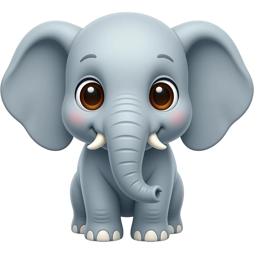 really cute baby elephant with huge ears and big round brown glistening eyes emoji