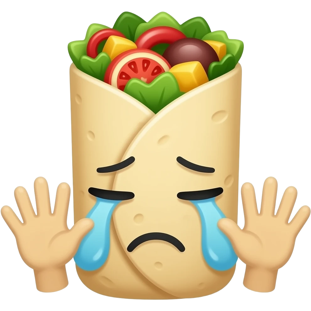 burrito crying and begging for hotspot emoji