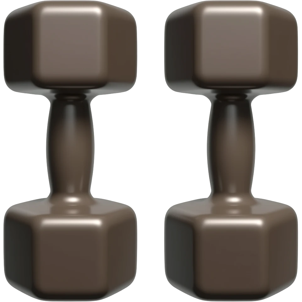dark brown side by side dumbbells emoji