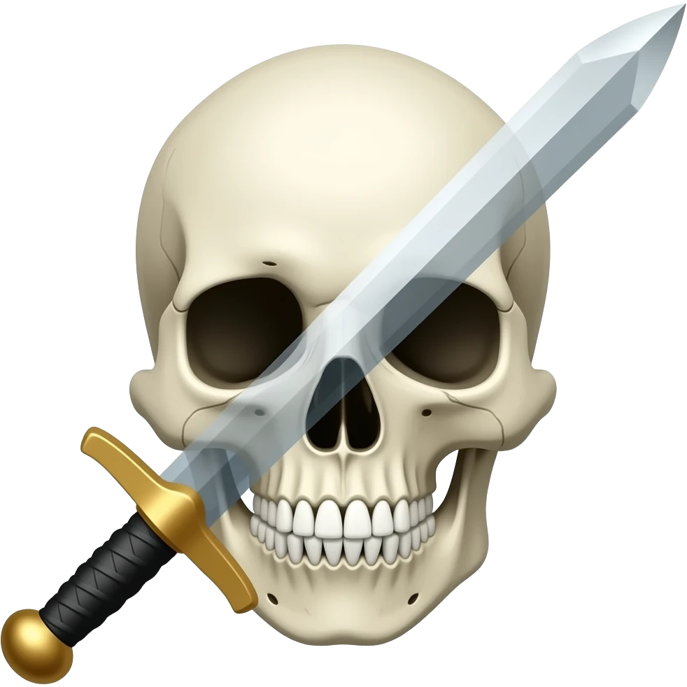 Kılıçlı bir kafatası emoji