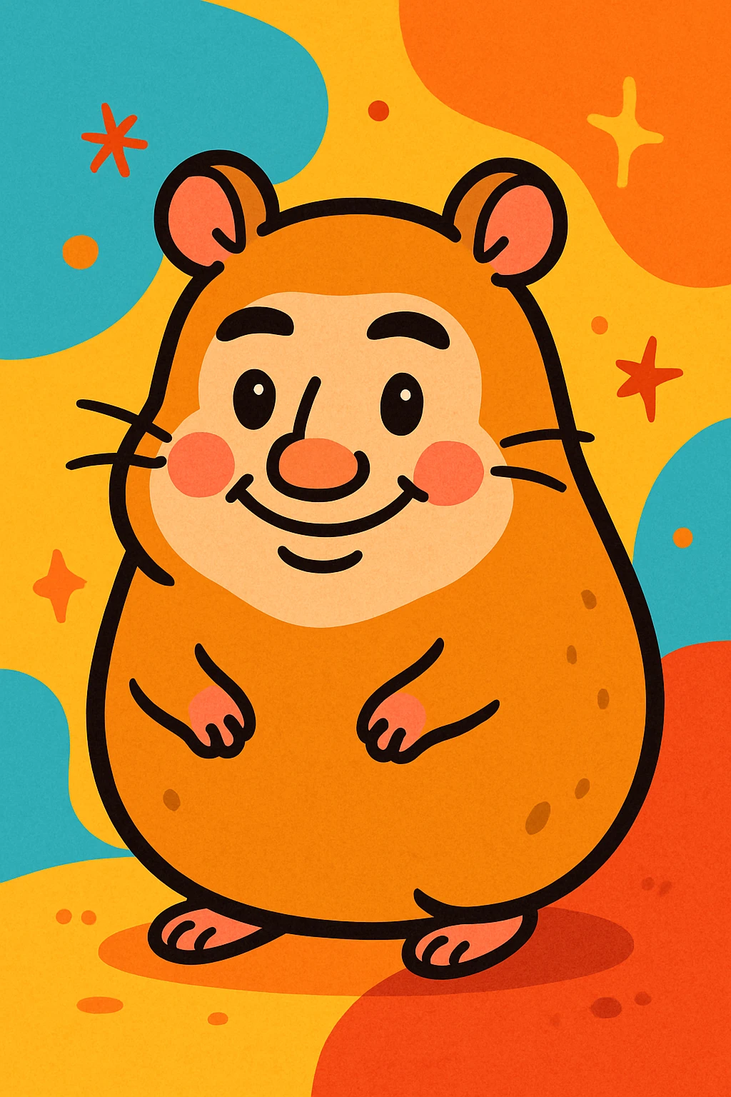 hamster with your face, body is a potato, vibrant toon style, cute emoji
