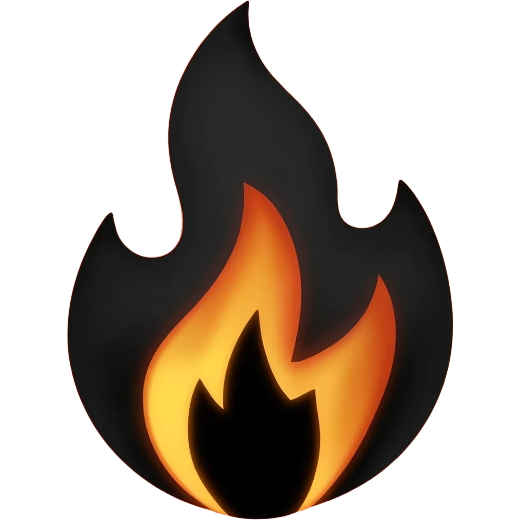 Like red flame make black flame emoji