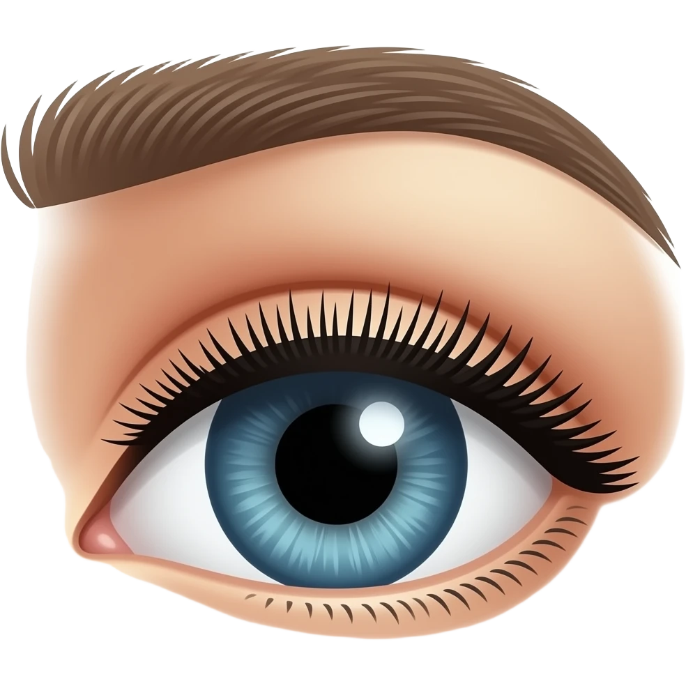 eyelash strip above an open eye with black eye emoji